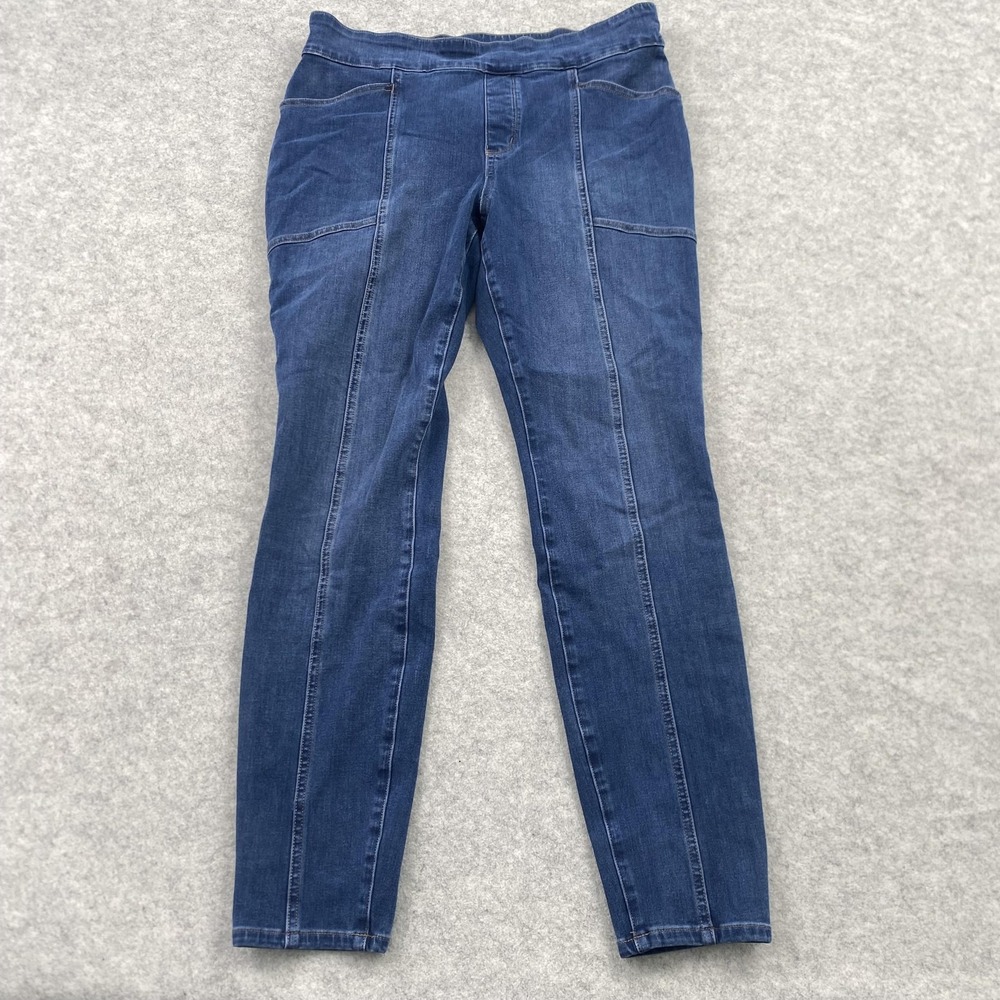 Duluth Trading Co. Pull-On Skinny Jeans Womens 12 (32x28) Blue Stretch Denim